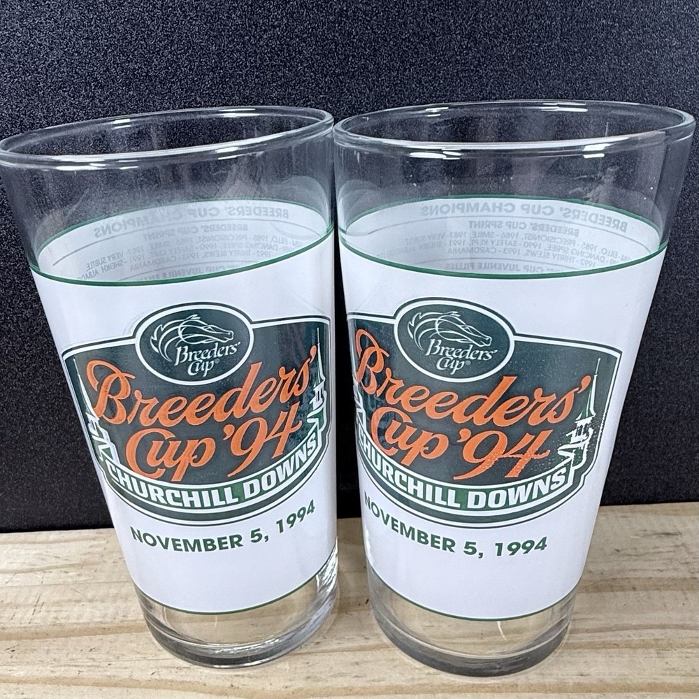 Official Breeders Cup Churchill Downs 1994 Mint‎ Julep Souvenir Glass Lot Of 2